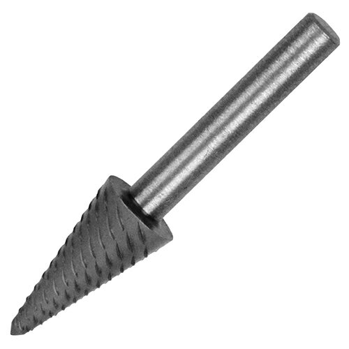 金属などの削り、磨き作業、工作などに最適です。■用途鉄、軽金属、木材の研削、研磨作業。■機能電気ドリルやエアーグラインダーで使用できる鉄工用ヤスリです。オーバーハングは15mm以下でご使用ください。●軸径:6mm。●砥石部分幅:12mm。●長さ:25mm。●適用機種:電気ドリル・エアーグラインダー。