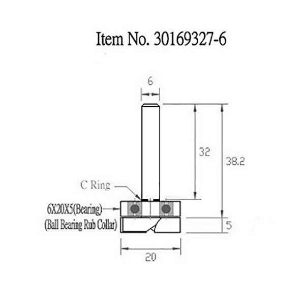 stax tools �ȥåץ٥���󥰥ѥ�����ӥå� 20mm��5mm (30169327-6) �롼�����ӥå� ��ù� �ꤢ�� �ȶ� ���� DIY/top bearing pattern bit/TOP BEARING PATTERN BIT