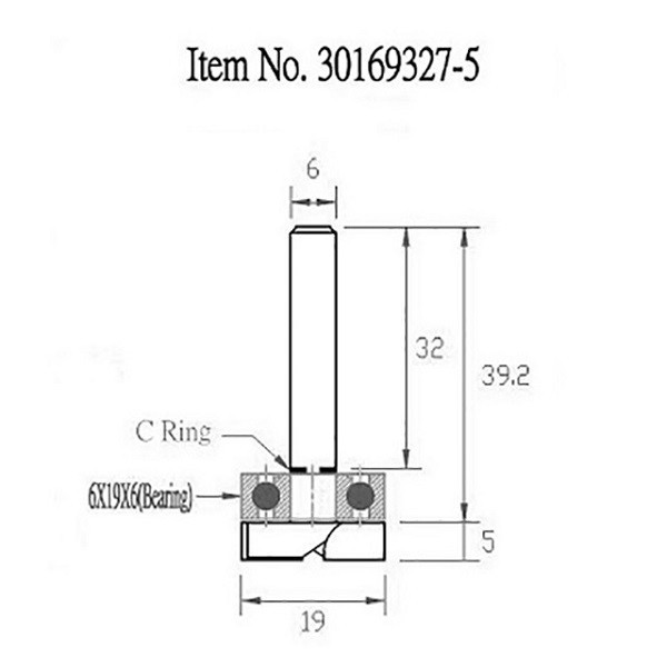 stax tools トップベアリングパターンビット 19mm×5mm (30169327-5) ルータービット 穴加工 穴あけ 家具 製作 DIY/top bearing pattern bit/TOP BEARING PATTERN BIT
