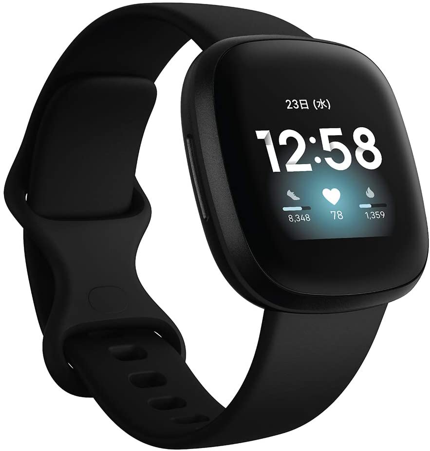 【即納】FITBIT フィットビット Versa 3 フィットネス スマートウォッチ ブラック／ブラック アルミニウム FB511BKBK-FRCJK【国内正規品】【2020】