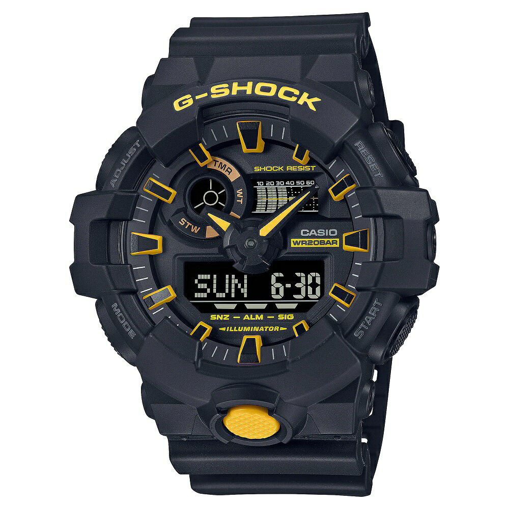 カシオ G-SHOCK 腕時計（メンズ） カシオCASIO G-SHOCK Gショック ジーショック アナデジ ブラック　イエロー　GA-700CY-1AJF【国内正規品】