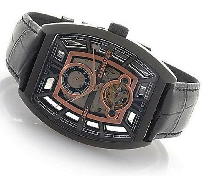 EARNSHAW アーンショー HOLBORN スケルトン 自動巻 トノー デュアルタイム 皮ベルト ES-8111-04【正規品】