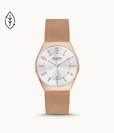 【正規品】スカーゲン SKAGEN Grenen Grenen 三針日付 ローズゴールドトーンステンレススチール メッシュ サステナブル素材 37mm SKW6818 【正規品】スカーゲン SKAGEN Grenen Grenen 三針日付 ローズゴールドトーンステンレススチール メッシュ サステナブル素材 37mm SKW6818