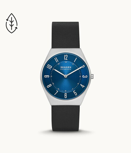 【正規品】スカーゲン SKAGEN Grenen ウルトラスリム 二針 ミッドナイトレザー サステナブル素材 37mm SKW6826