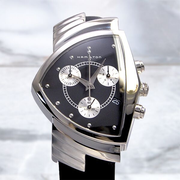 ベンチュラ 腕時計（メンズ） ハミルトンベンチュラ　クロノ　SS　レザーH24412732