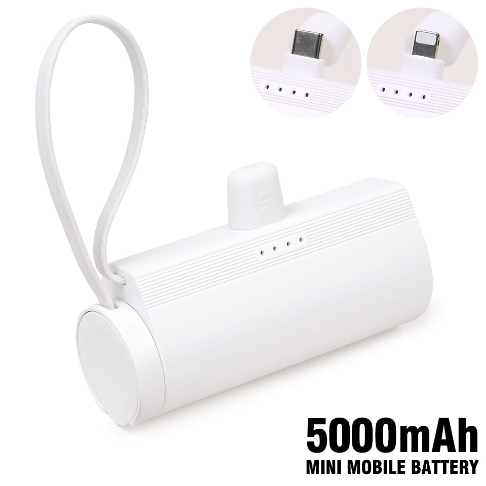 モバイルバッテリー iphone apple watch対応 軽量 小型 5,000mAh スマホモバイルバッテリー スマートウ..