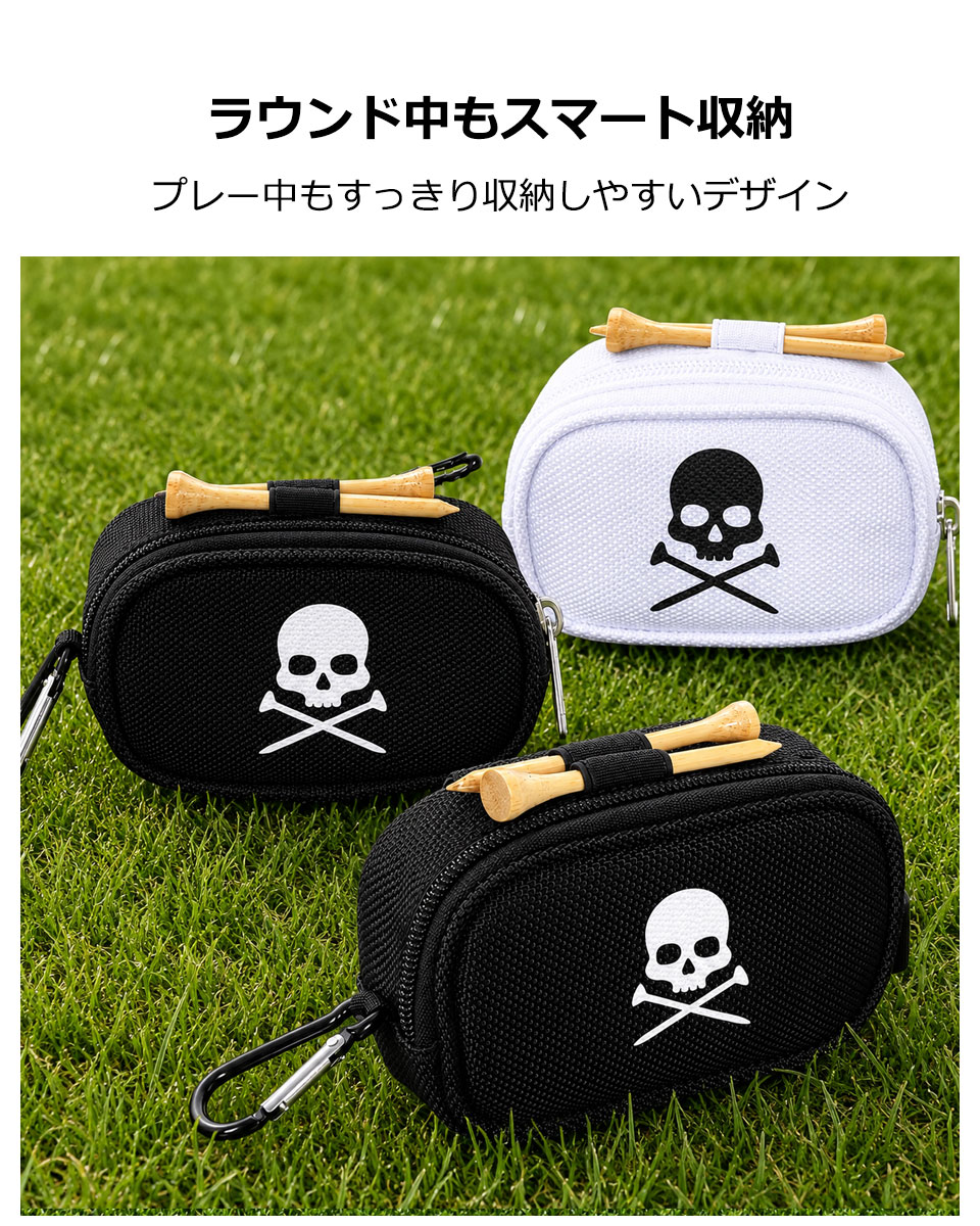 ゴルフポーチ ティー2本付き ゴルフウエストポーチレディース ゴルフボールケース ...