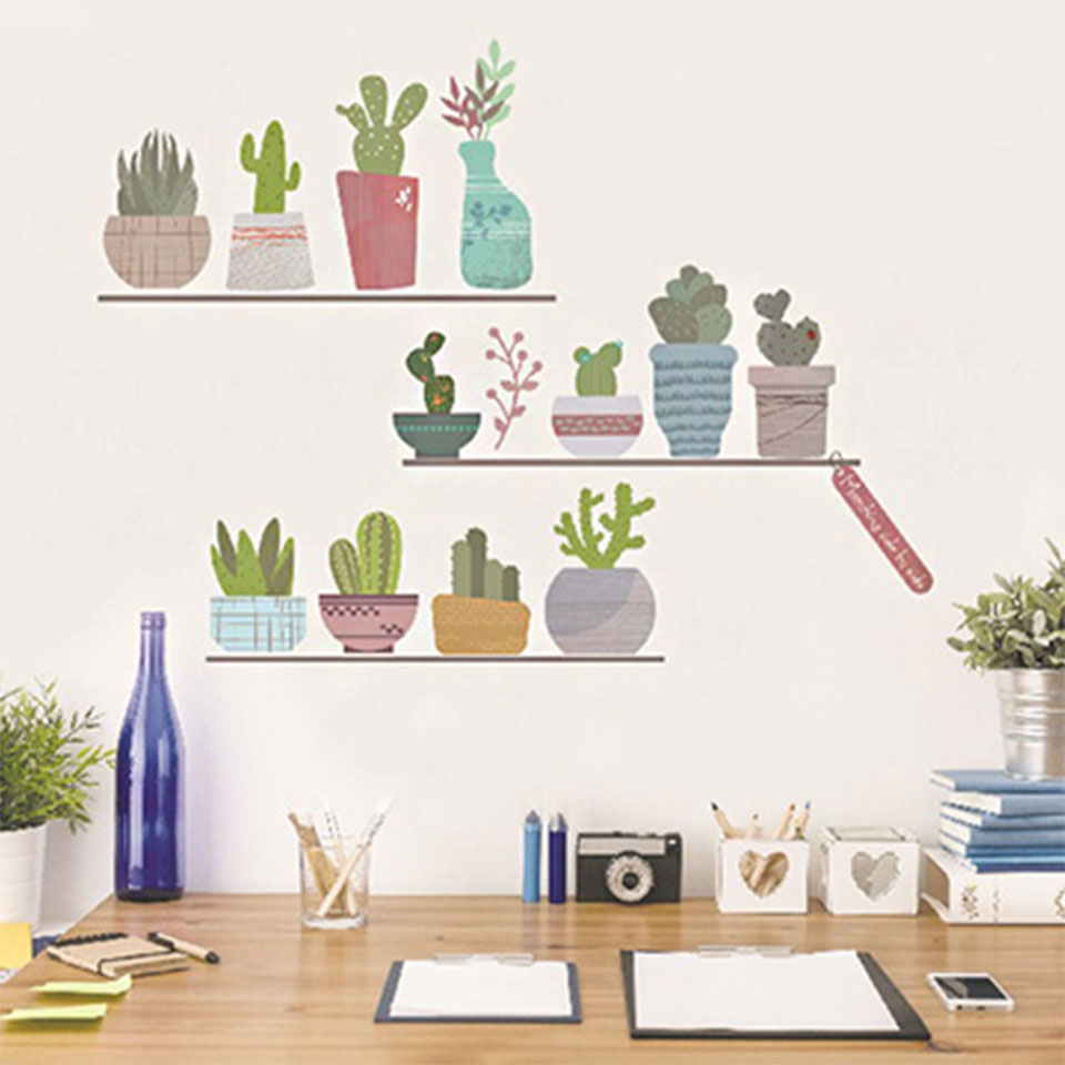 Rakuten - ウォールステッカー 植物 木 花 [サボテン] ウォールステッカー 北欧 ウォールステッカー 植物 木 ウォールステッカー ツリー ウォールステッカー トイレ ウォールステッカー アルファベット ウォールステッカー 英字 植物 グリーン 宅C