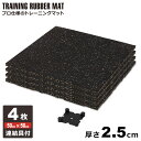 ジムマット ゴムマット 4枚セット 厚さ2.5cm ゴムフロアマット ゴムチップマット トレーニングマット ラバーマット トレーニング エクササイズ フィットネ...