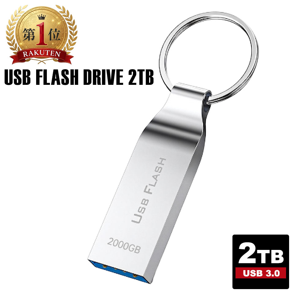 USBメモリ 2TB 大容量 USB3.0対応 usbメモリ 小型 シルバー 亜鉛合金 USBメモリー ストラップホール 外付け パソコン メモリースティック フラッシュメモリ フラッシュドライブ usbメモリ スティック usbメモリー y2（楽天・ケイ・ララ 楽天市場店）