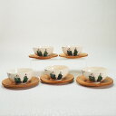 【June only: New tea leaves gift】Japanese tea utensils set 0030波那茶器揃+茶托 (茶碗5客)骨董 ...