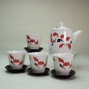 Japanese tea utensils set 0034東洋陶器會社 花文様茶器揃(茶碗5客)+茶托骨董 茶道 煎茶道 茶道具 陶磁器 煎茶セット【中古】J...