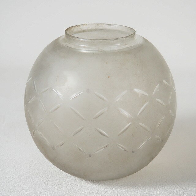 ガラス オイルランプ ほや シェード 0173レトロ 電傘 電笠 フリル 緑縁 照明 雑貨 浪漫 ロマン 昭和レ..