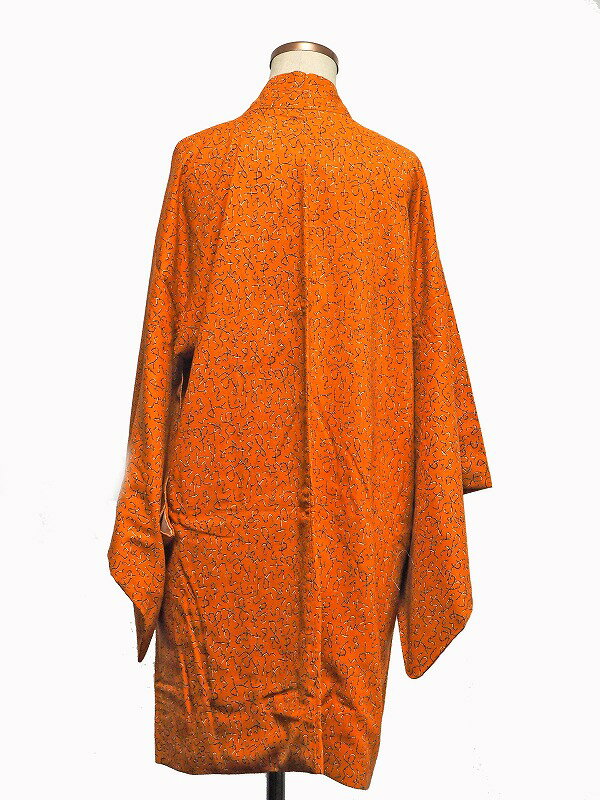 haori Jacket rope pattern 0064 haori Japanese vintage silk jacket長羽織 和装 着物 小紋 帯【中古】japanese kimono japanese vintage clothes beauty