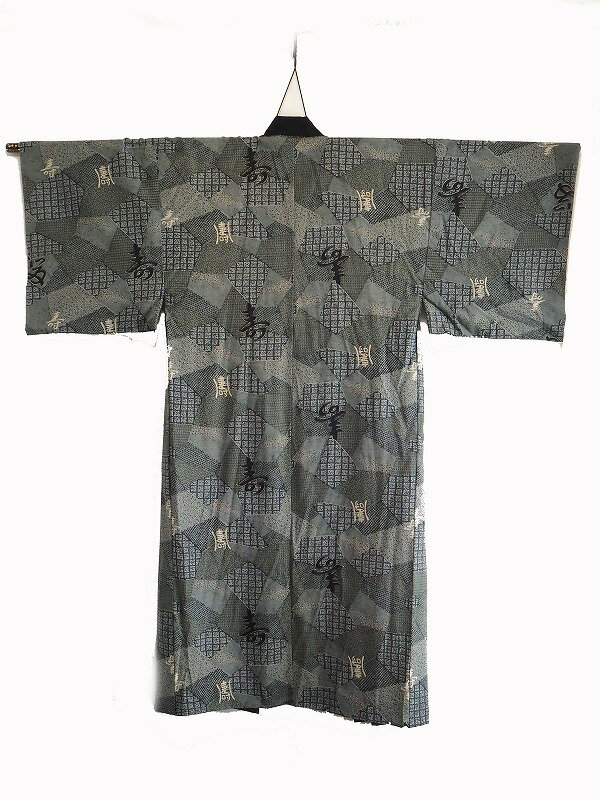 柄詰め合わせ文様 男性 襦袢 0012 "Juban" 0012 Assortment of patterns Japanese vintage kimono underwea 化織 古布 古裂 着物 男性着物