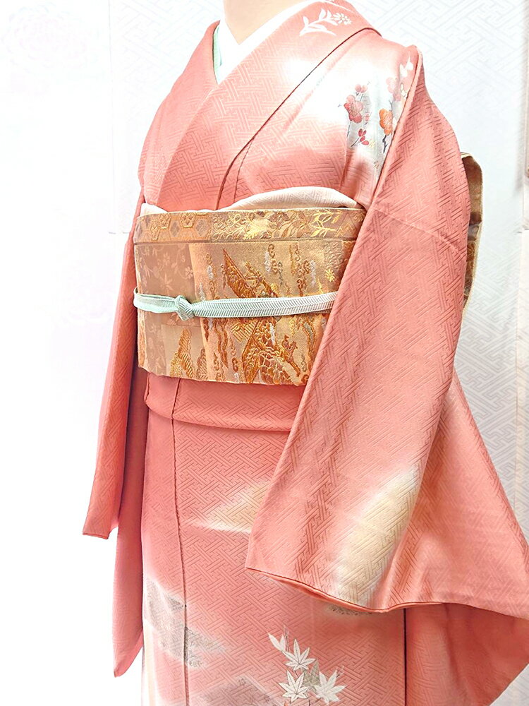 【中古】大きいサイズ四季の草花文様...