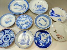 0376　小皿 10枚組 瀬戸物 陶磁器 食器 【中古】 骨董 アンティーク JAPAN japanese antique vintage tableware porcelain china