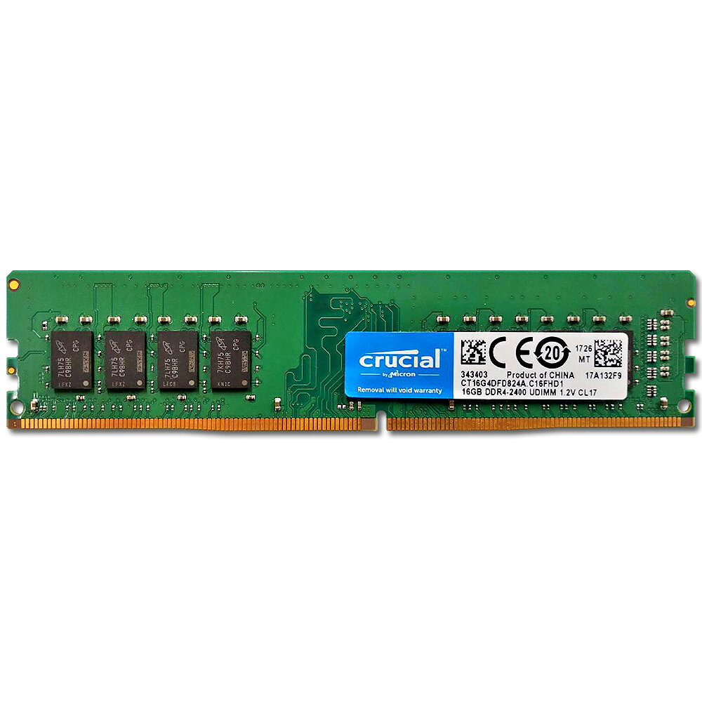 【送料無料】【中古】デスクトップパソコン デスクトップPC用 メモリ 16GB Crucial RAM PC4-19200(DDR4-2400) 288pin…