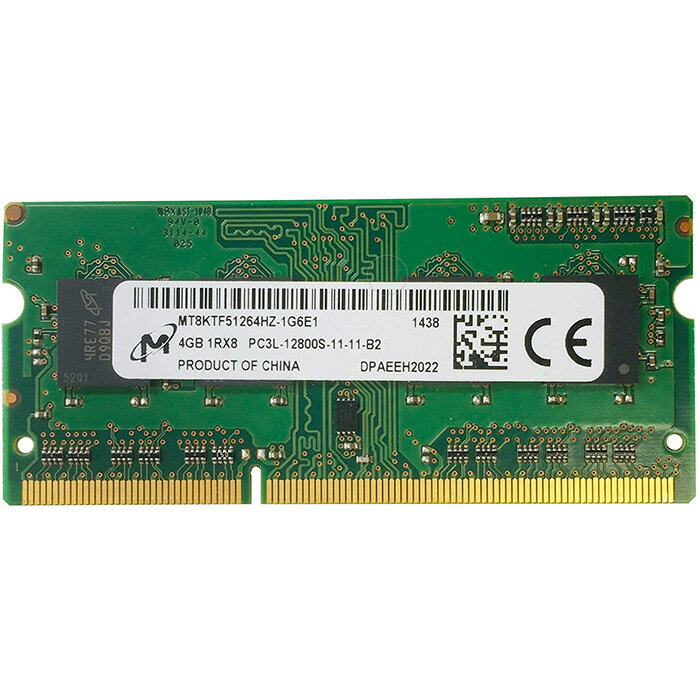 増設メモリ, PC用メモリ 42 PC Micron RAM PC3L-12800S(DDR3L-1600) 240pin SO-DIMM 4GB 1Rx8 MT4KTF25664HZ-1G6E1
