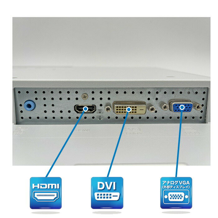 NEC AS223WM 液晶モニター 21.5インチワイド 白 ホワイト 1920×1080 （フルHD）TN 白色LEDバックライト ミニ D-sub VGA HDMI ディスプレイ PS4 switch 対応 スイッチ 【中古】 - Image 3