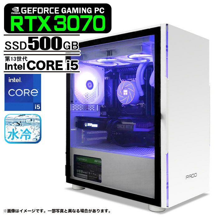 【新品】【RTX4060よりも高性能】PASOUL 煌 ゲーミングPC デスクトップパソコン ホワイト プレーン GeForce RTX3070 第13世代 Intel Co..