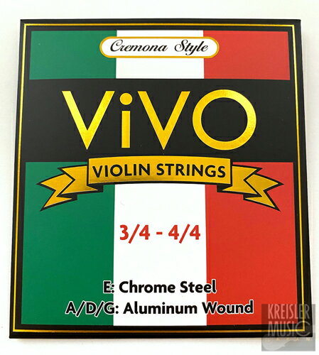 バイオリン弦◆ヴィーボ VIVO 3/4-4/4サイズ ボールエンド 良質のナイロン弦！ Synthetic Aluminium コスパ抜群のVIVO弦。この低価格で良質のナイロン弦はまず見つけられません！ご承知のように、シンセティックコア（化学繊維が芯）の合成巻線（ナイロン弦）は、スチール弦より温かみがある音色です。張ってから安定するまでの時間が短く、湿度や温度の変化にも調弦が狂いにくく、耐久性に優れています。VIVOはドミナントよりも少しソフト・・という表現ができる音色♪ 普段使いには十分、とお約束できる品質です！VIVO松脂との相性も抜群☆彡合わせてこの機にぜひ一度お試しくださいね(^^)v ・・◇・・◇・・◇・・ ★入荷ロットにより、形状、仕様などが多少画像と異なる場合があります。 ★当社の画像、店名を無断使用して転売をおこなう悪質な業者が存在しています。 当社が正規販売店であり、自社倉庫から発送致します。関連商品【正規販売店】 バイオリン弦 ティド TIDO 3/4-4/4サイズ ...バイオリン弦 スケルツォ SCHERZO 上質スチール 1/16-4/...バイオリン弦 レッドラベル Red Label スーパーセンシティブ社...【セットでお得♪】バイオリン弦＆松脂セット VIVO ヴィーボ ミニギ...2,515円1,658円3,752円3,619円バイオリン 弦 ヘリコア(外装パッケージなし) Helicore D...バイオリン弦 ARIAアリア BellaLuna 上質ナイロン弦 1/...バイオリン弦 ピラストロ社製 ヴィオリーノ Pirastro Viol...バイオリン 弦 ヘリコア Helicore D'addario ダダ...4,975円4,964円9,816円5,085円