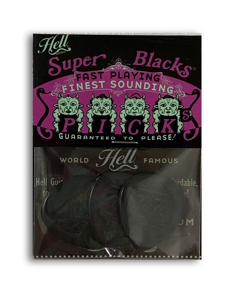 ギター ピック 3枚入り 厚み1mm・2mm・3.2mmプロも絶賛！ Hell Guitars 音＆反応バツグン 早弾きお任せ♪