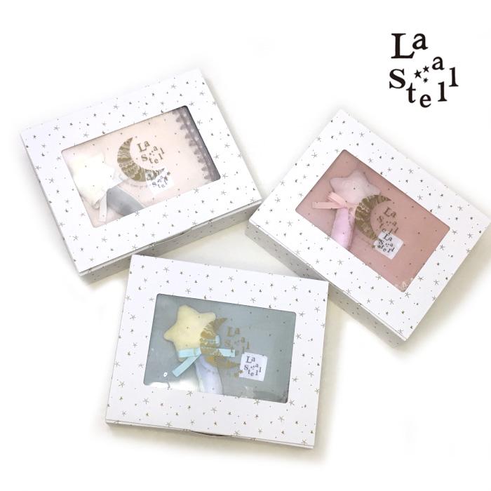 La Stella ラステラ 子供服 23春夏 Wガーゼブランケット＆ラトル ベビーギフトBOXセット ls3349504