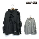 ANAP GiRL アナップガール 子供服 24春夏 R+S リラスポ ハード クラッシュ スウェット パーカー(ユニセックス アイテム) anp9137409