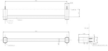 【TOTO】タオル掛け YHT252S4R 樹脂ブラケット 樹脂バー サイズ454×72×40 本体ホワイトカラー ライトグレー パステルピンク ベージュ 3色キャップ付き