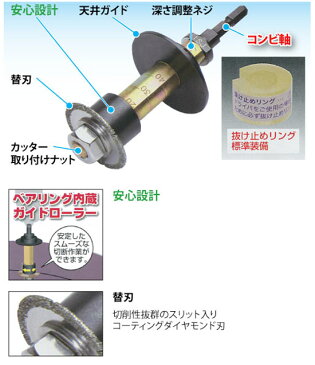 【ハウスB.M】ハウスビーエム インサイドカッターJ型　ISJ-38　塩ビ管内径カッター　最大切断肉厚7.0mm　3WAYで使えるコンビ軸搭載　　送料無料