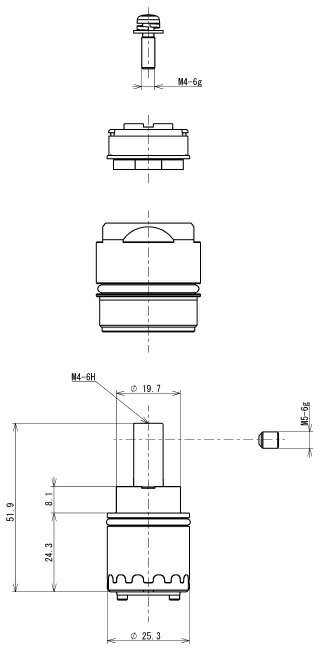 【TOTO】シングルバルブ部 THF59 エコシングル用 キッチン 水栓 部品 補修品 消耗 交換パーツ 送料無料