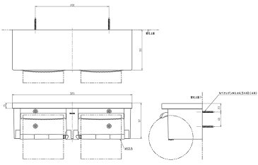 【TOTO】棚付二連紙巻器　樹脂製　YH651　サイズ325×110×97　芯なしペーパー対応　トイレアクセサリー　ペーパーホルダー　4色展開　送料無料