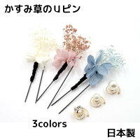 送料無料 かすみ草 カスミ草 ドライフラワー Uピン ユーピン ヘアピアス アクセサリー 雑貨 ハンドメイド 和風 浴衣 祭 和装 可愛い かわいい 日本製 除菌済 プレゼント ギフト 即納 在庫あり クリックポスト メール便