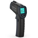ERICKHILL 工業放射温度計 -50℃~+600℃ (人間用ではありません) 非接触デジタル温度計 調整可能な放射率 料理用クッキング温度計 揚