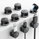 【業界初!マグネット式 9個セット】ケーブルホルダー Joyroom ケーブルクリップ 配線止め 配線整理 ケーブルスムーズ調整可能 デス
