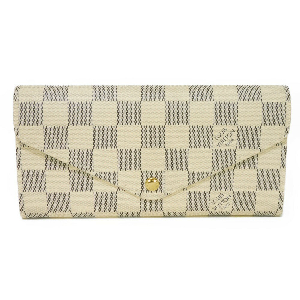 【スーパーSALE10％OFF】ルイ・ヴィトン LOUIS VUITTON 三つ折り財布 ポルトフォイユ ジョセフィーヌ ロゴ ホワイト 市松模様 ダミエ アズール アイボリー N63545 メンズ レディースサイフ お札入れ ブランド【中古】