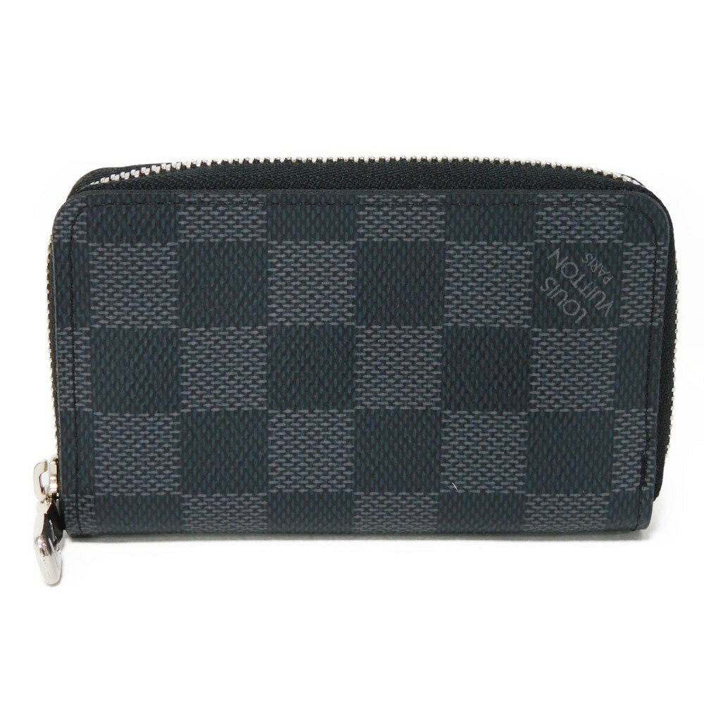 【スーパーSALE10％OFF】ルイ・ヴィトン LOUIS VUITTON コインケース ジッピー コインパース ロゴ ブラック 新型 ラウンドファスナー ダミエ グラフィット ノワール N63076 メンズ サイフ ブランド【中古】