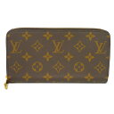 ルイ・ヴィトン LOUIS VUITTON 長財布 ジッピーウォレット マロン ブラウン レッド 新型 ラウンドファスナー 現行 モノグラム コクリコ M41896 メンズ レディース長サイフ サイフ お札入れ エレガント 高級 上品 大人 ブランド【中古】