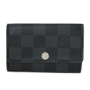 ルイ・ヴィトン LOUIS VUITTON キーケース ミュルティクレ 6 新型 RFID ロゴ スナップボタン 6連 ブラック ダミエ グラフィット ノワール N62662 メンズ エレガント 高級 上品 大人 ブランド【中古】