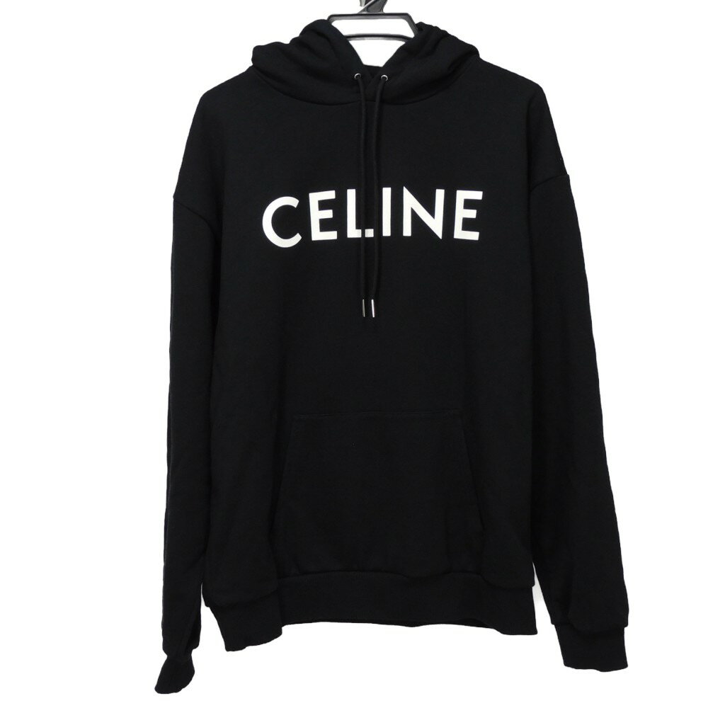 セリーヌ CELINE パーカー ルーズ フーディー 現行 L ホワイト メタルストッパー カンガルーポケット 新ロゴ コットン ブラック 2Y321670Q.38AW メンズ エレガント 高級 上品 大人 ブランド【中古】のサムネイル