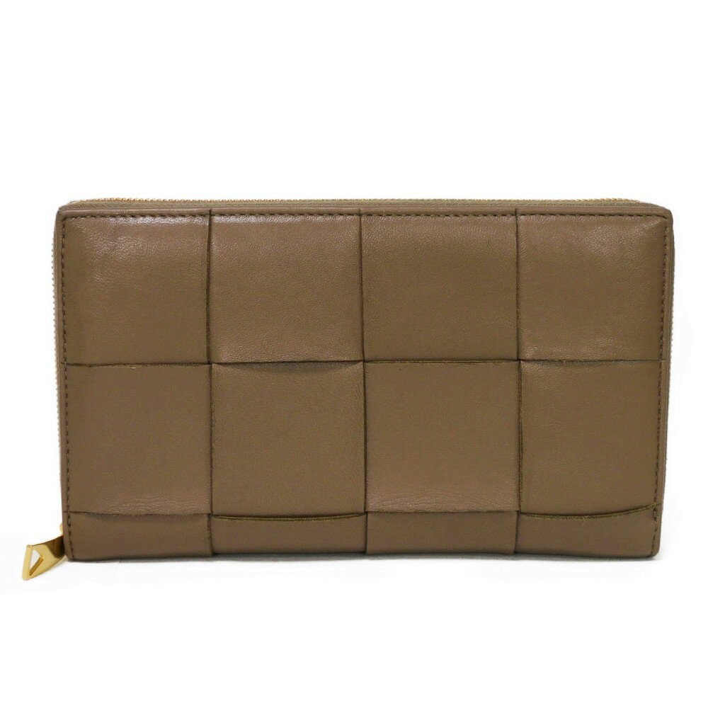 ボッテガヴェネタ BOTTEGAVENETA 長財布 カセット ジップアラウンドウォレット 現行 RFID マキシ イントレチャート トープグレー 750259 VCQC1 2560 メンズ レディース長サイフ サイフ お札入れ エレガント 高級 上品 大人 ブランド【中古】