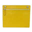 フェンディ FENDI クラッチバッグ エキゾチック ポーチ ファスナー 美品 ロゴ エンボス リザード イエロー 7AR985 メンズ レディースバッグ かば...