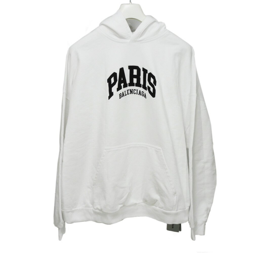 バレンシアガ BALENCIAGA パーカー シティーズ パリ ロゴ ワイド フィット フーディ 4 XL 未使用 PARIS エンブロイダリー ホワイト 674986 TLVL8 9040 メンズ レディース エレガント 高級 上品 大人 ブランド【中古】