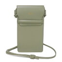 セリーヌ CELINE スマホケース モバイル ポーチ 箔押し カーキ グレー フォンポーチ ショルダー ストラップ 新ロゴ グリーンクレイ メンズ レディース...