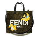 フェンディ FENDI トートバッグ ポケモン カイリュー サンシャイン トート ロゴ 2WAY フラグメント キャンバス カーキ 8BH357 AR1X F1...