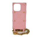 ルイ・ヴィトン LOUIS VUITTON スマホケース リ・トランク iPhone 14 Pro LVロゴ フラワー ゴールド チェーン モノグラム エンボス...