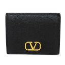 ヴァレンティノ VALENTINO 二つ折り財布 Vロゴ シグネチャー スモール ウォレット グレイン カーフ RFID ICチップ Vマーク ブラック 2W2P0R39SNP メンズ レディースサイフ お札入れ エレガント 高級 上品 大人 ブランド【中古】(4)