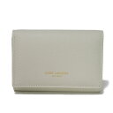 サンローランパリ SAINT LAURENT PARIS キーケース 6連 キーホルダー グレイン アイボリー 箔押し 6連 スナップボタン ロゴ クレマソフト...