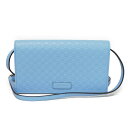 グッチ GUCCI 長財布 グッチシマ ショルダー ウォレット ロゴ ダブルG パステル 未使用 マイクロ GG シマ ライトブルー 466507 BMJ1G ...
